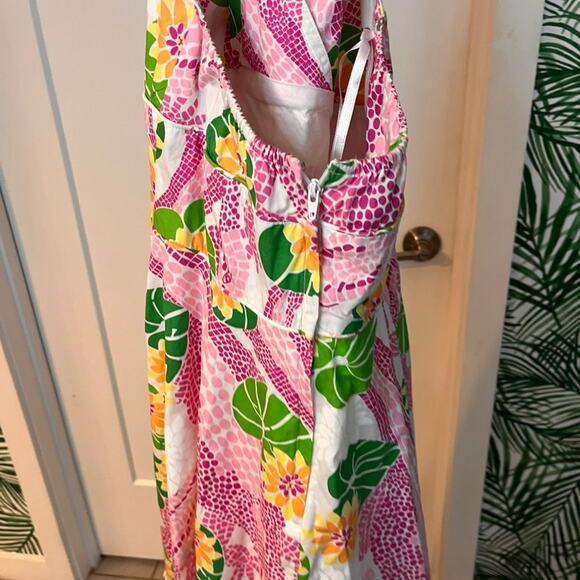Lilly Pulitzer Sleeveless Halter Neck Floral Knee Length Dress 4 - Picture 8 of 9